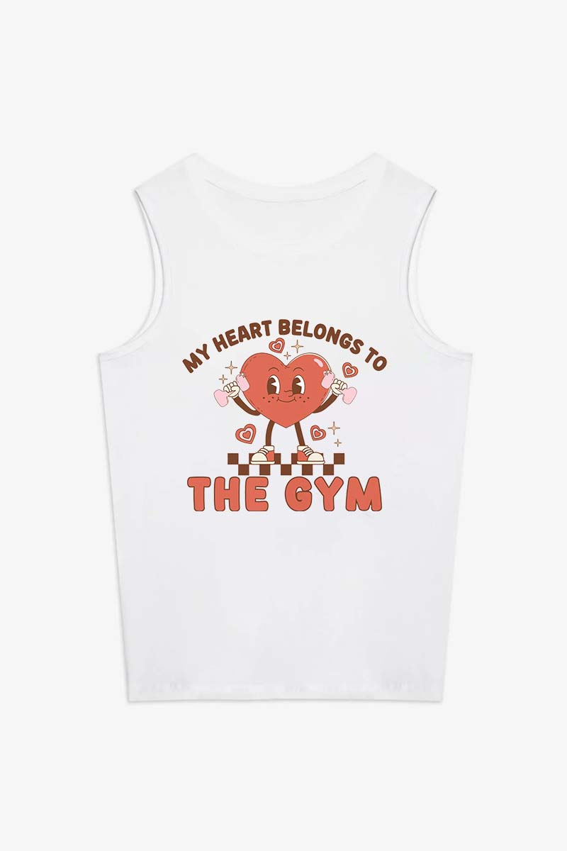 My Heart Belongs To The Gym Printed Women's Vest-traneing