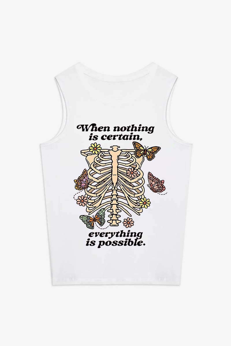 When Nothing Is Certain, Everything Is Possible Printed Women's Vest-traneing