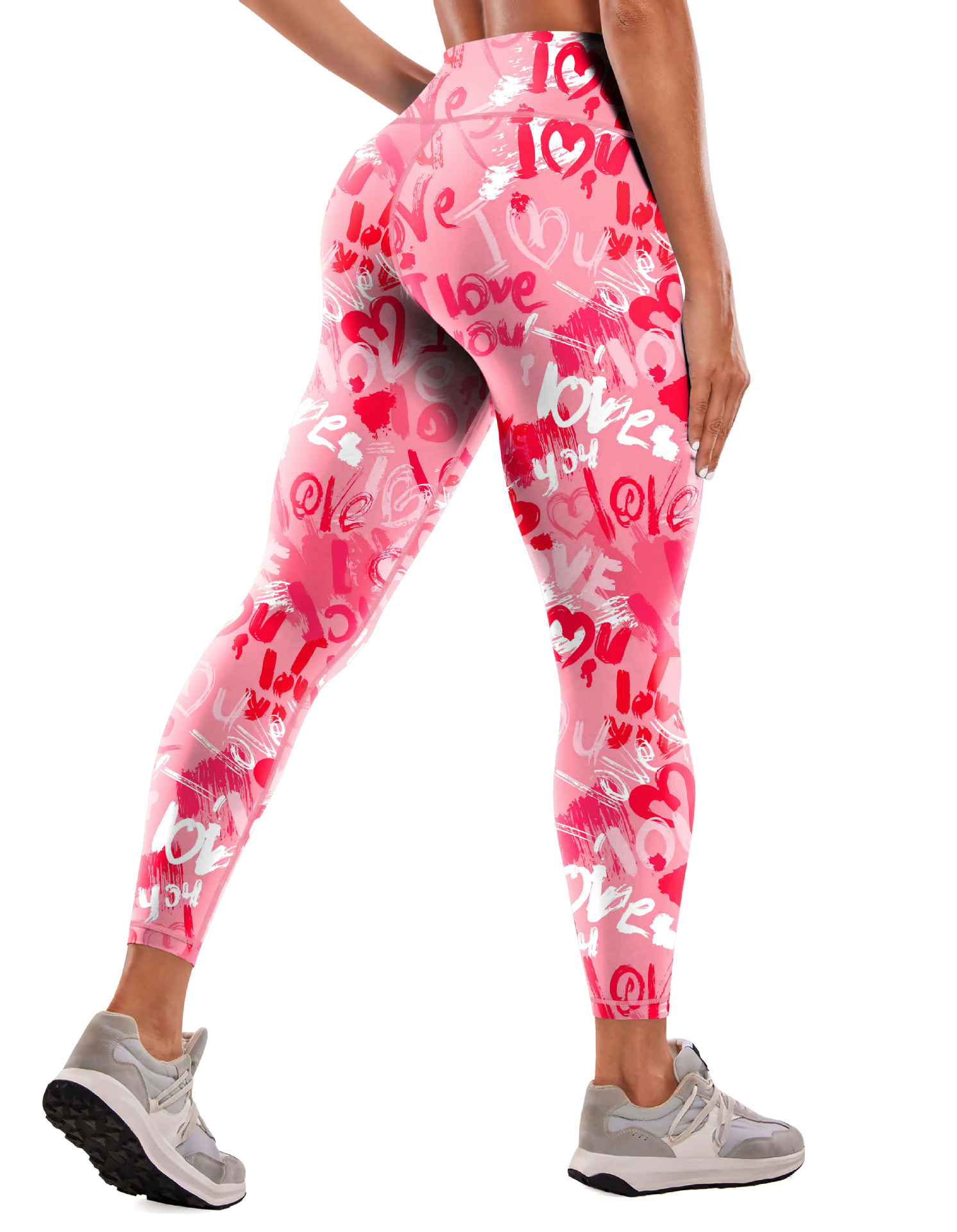 Love Pattern Fitness Women's Sports Yoga Leggings-traneing