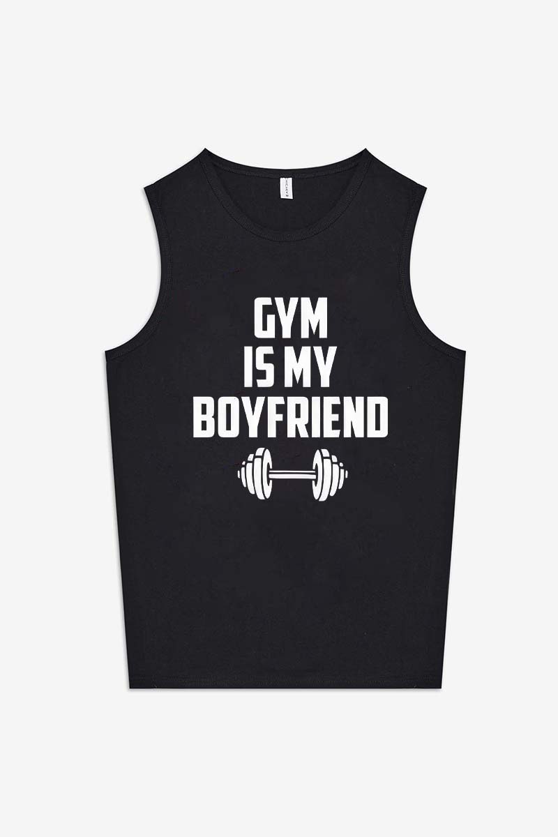 Gym Is My Boyfriend Printed Women's Vest-traneing