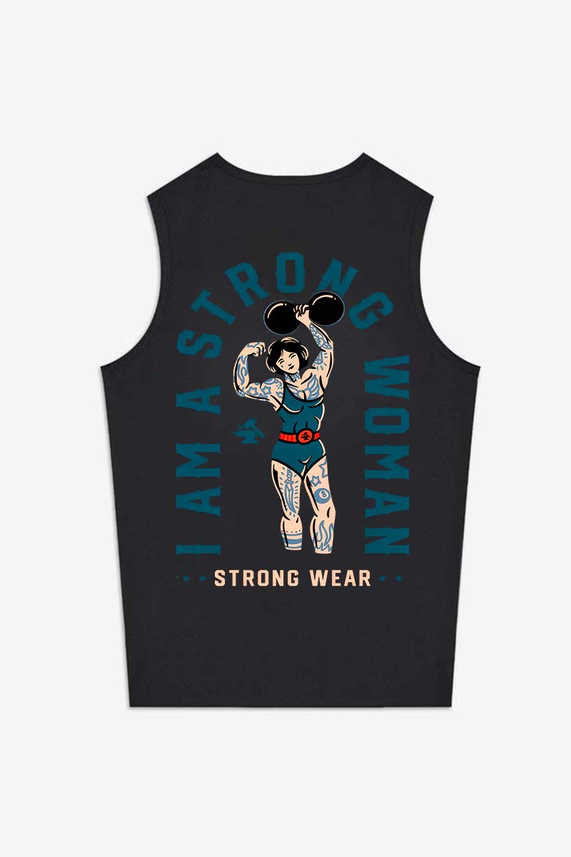 I Am Strong Woman Printed Women's Vest-traneing