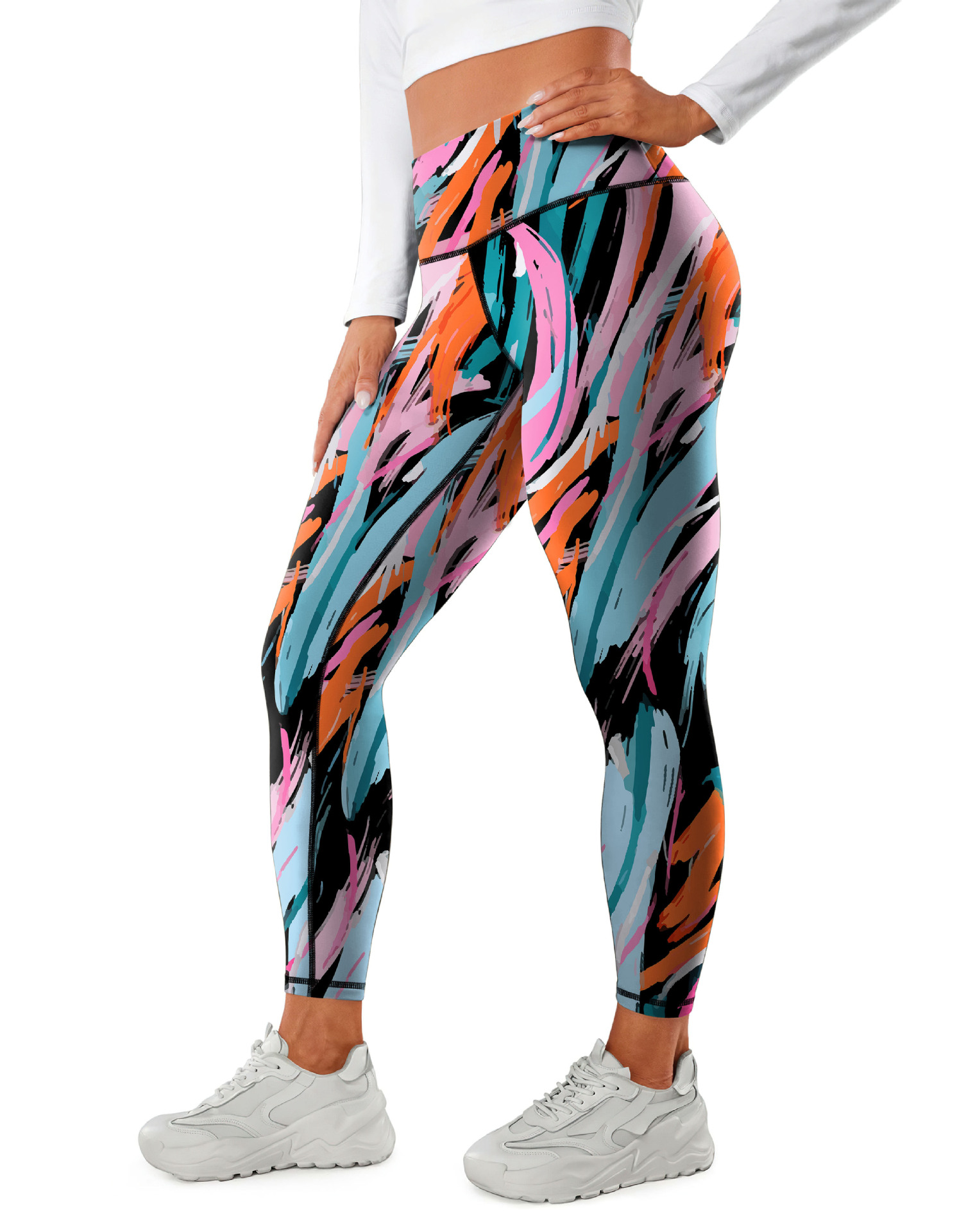 Multicolored Fitness Women's Sports Yoga Leggings-traneing
