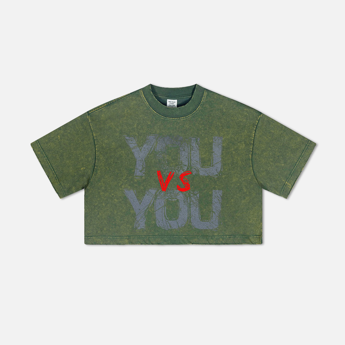 You Vs You Printed Washed Women's Cropped Top
