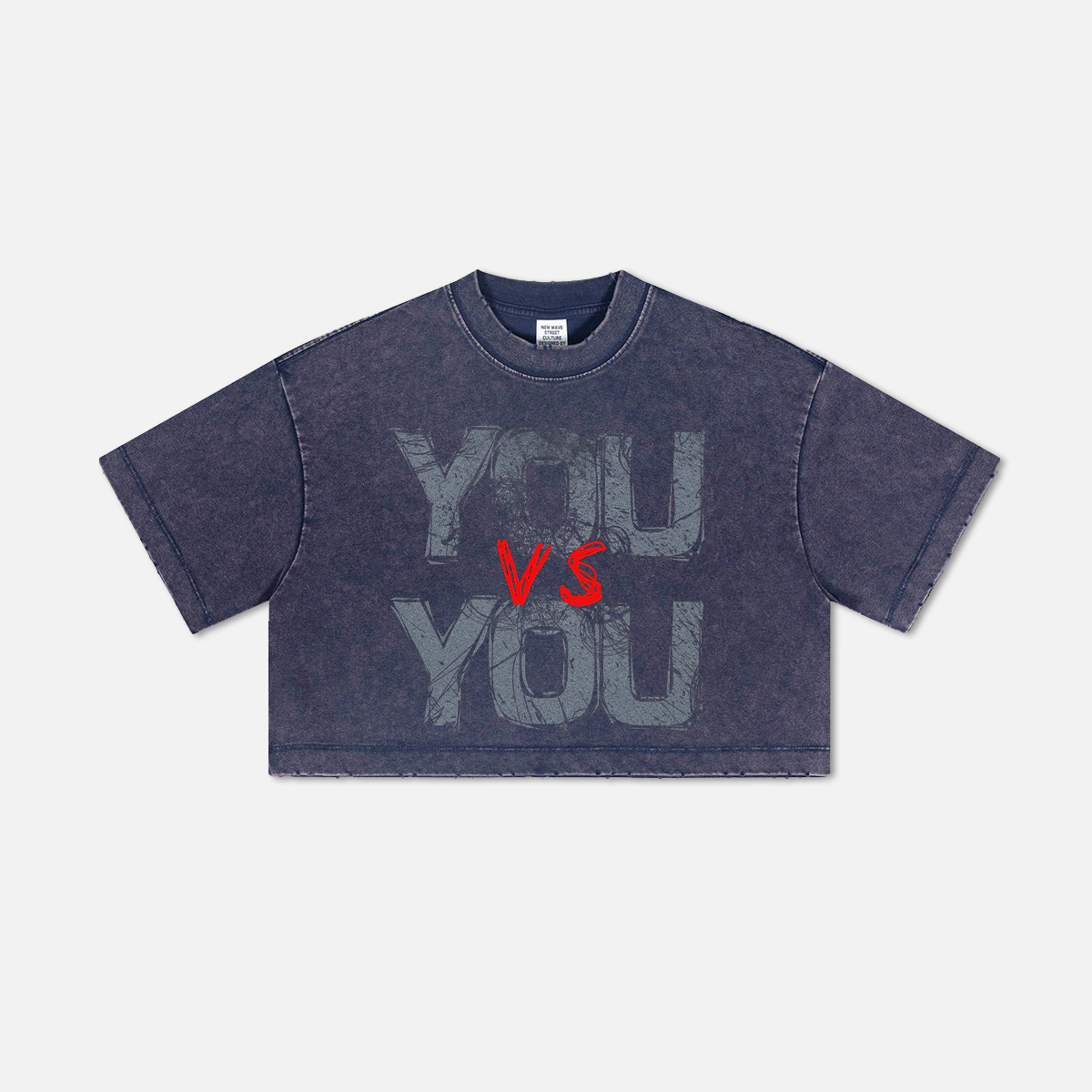 You Vs You Printed Washed Women's Cropped Top