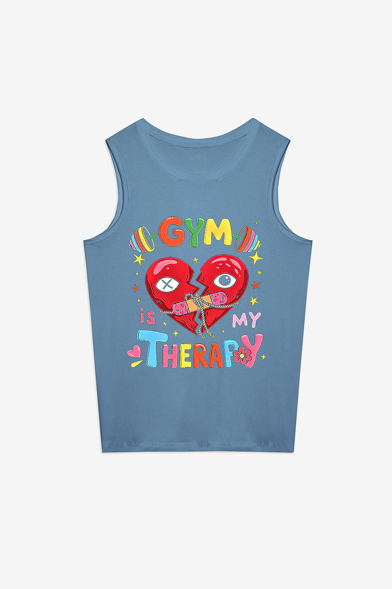 Gym Is My Therapy Printed Women's Vest Image - 2