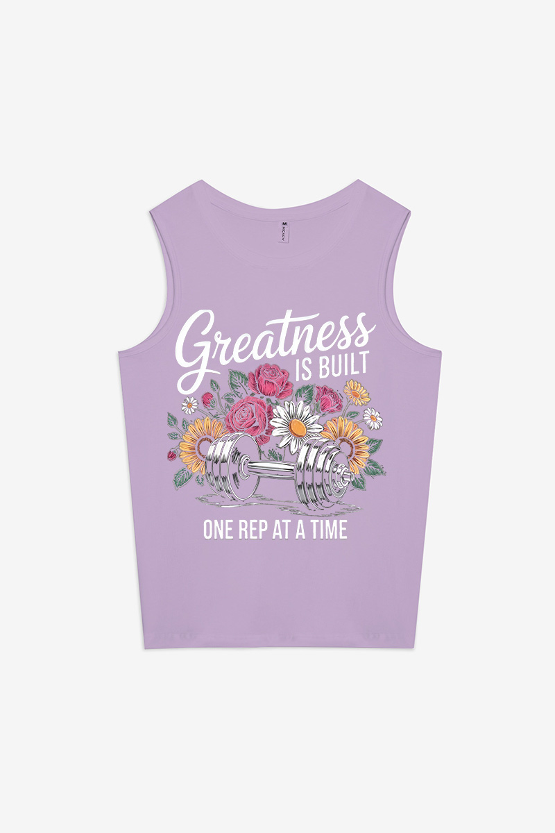 Greatness Is Buil One Rep At A Time Printed Women's Vest Image - 2