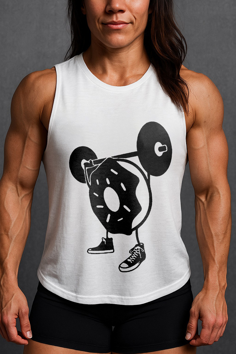 Donut Lifting Printed Women's Vest-traneing