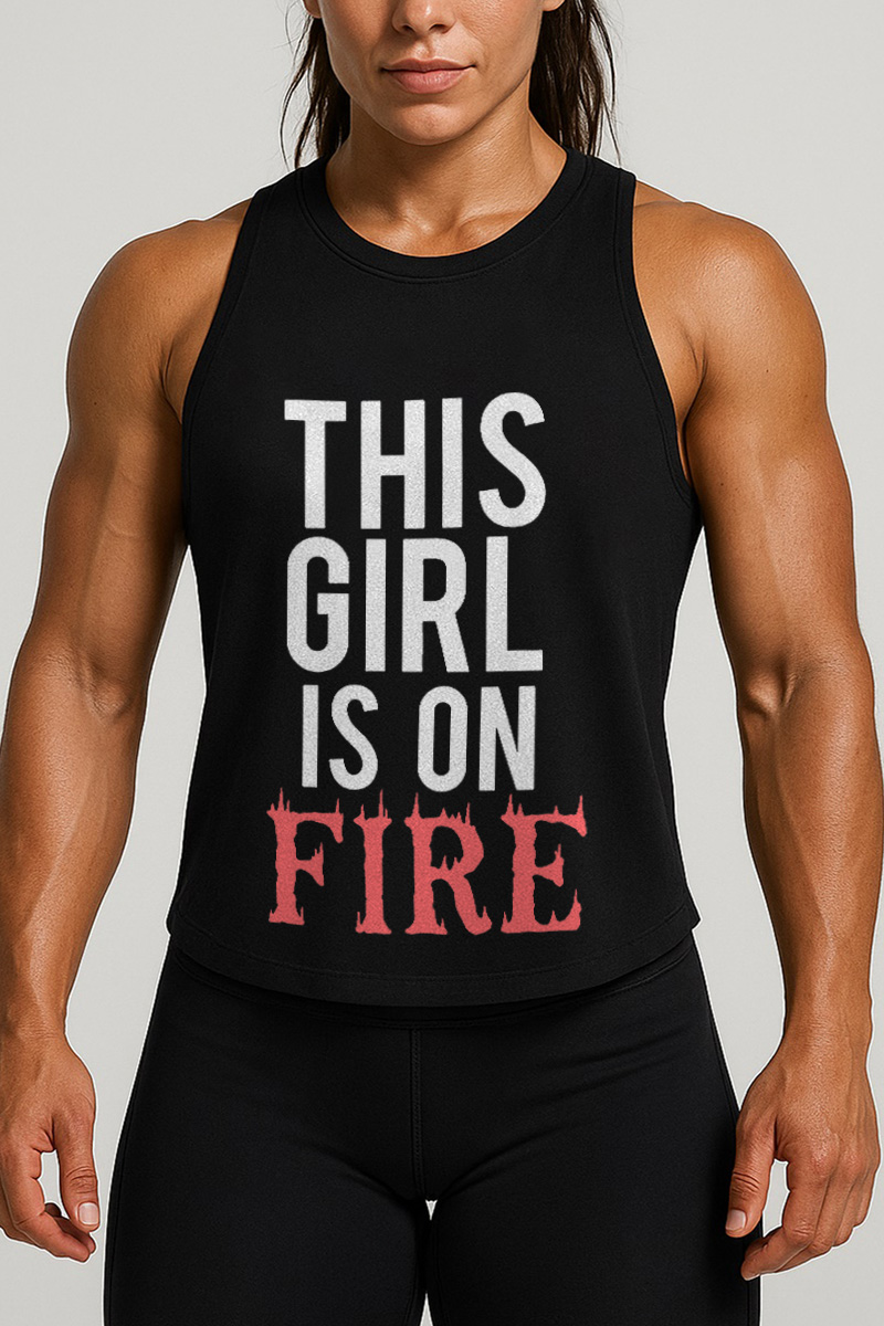 This Girl Is On Fire Printed Women's Vest-traneing