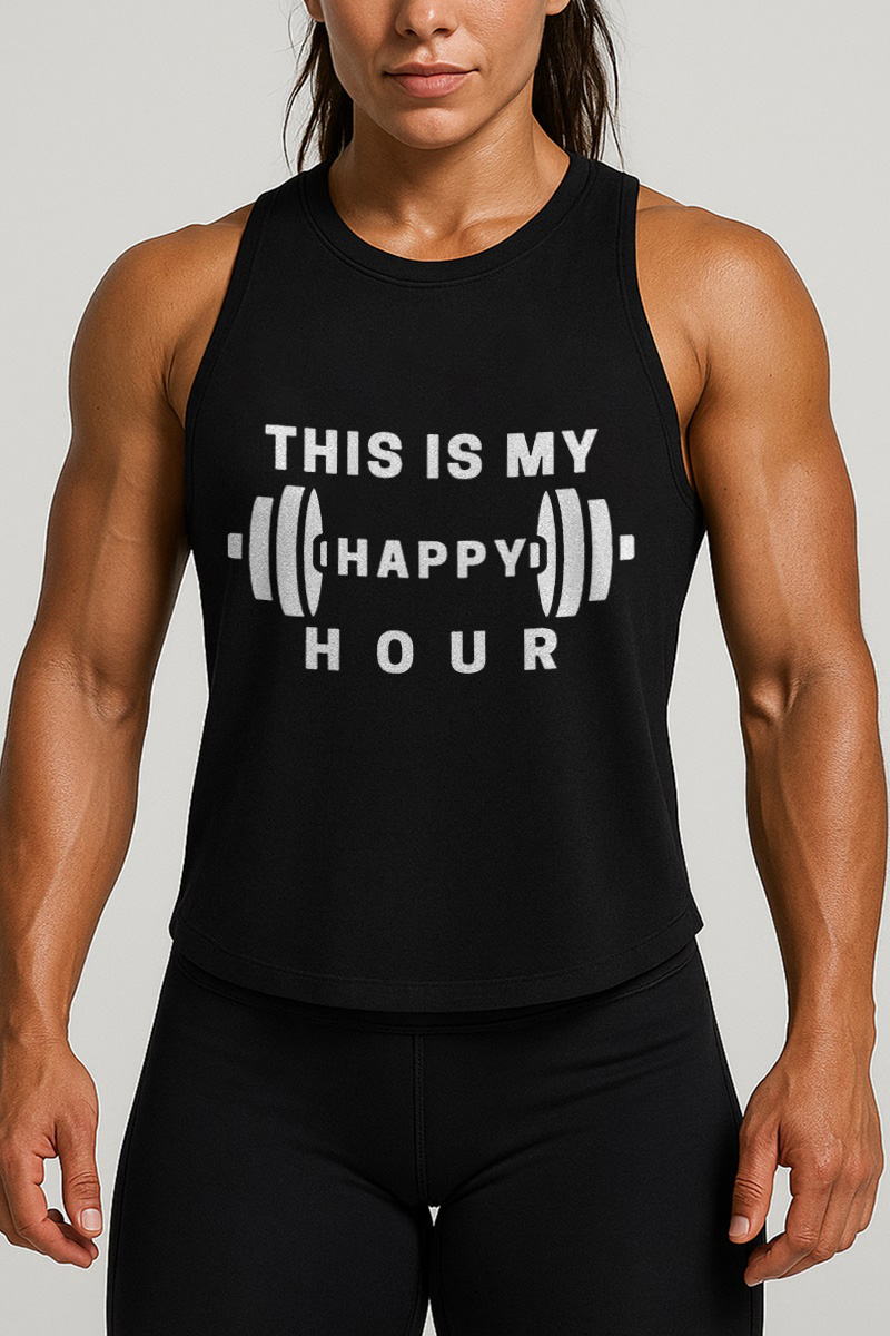 This Is My Happy Hour Printed Women's Vest-traneing