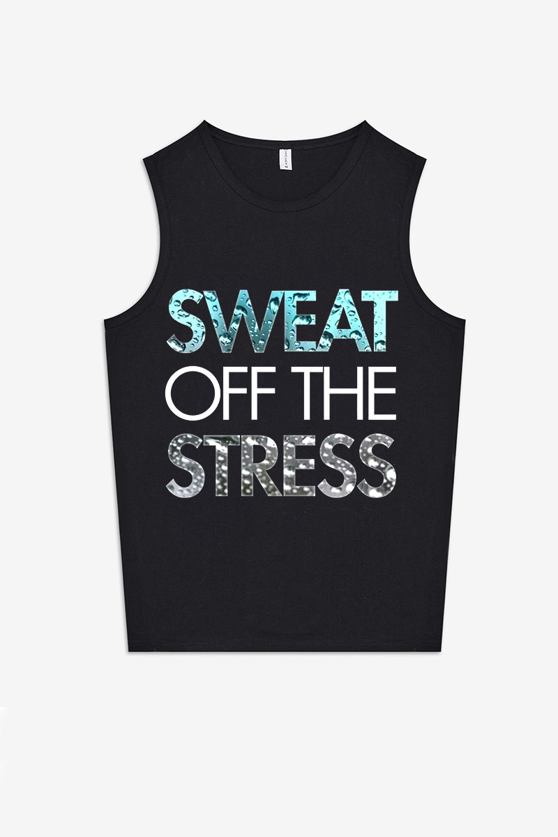 Sweat Off The Stress Printed Women's Vest-traneing