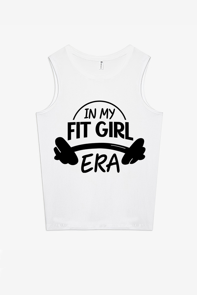In My Fit Girl Era Printed Women's Vest-traneing