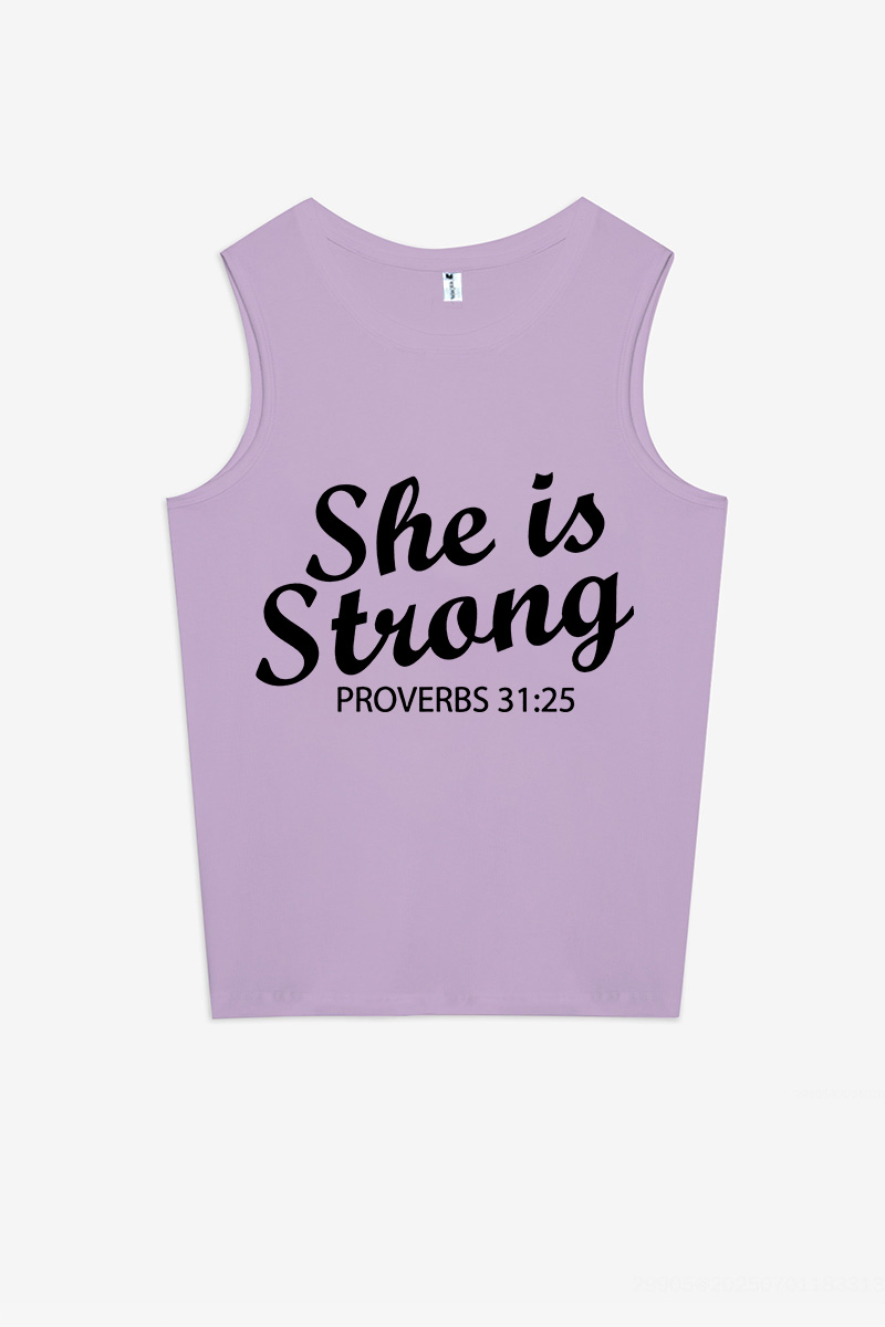 She Is Strong Printed Women's Vest-traneing