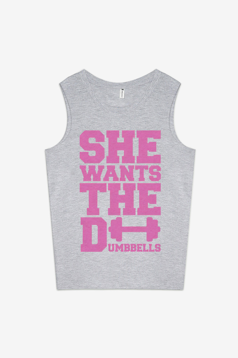 She Wants The Dumbbells Printed Women's Vest-traneing