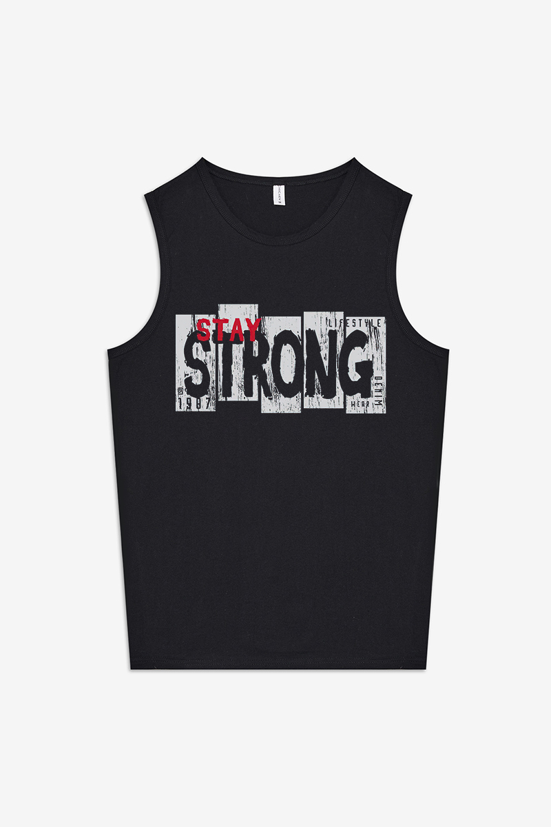 Stay Strong Printed Women's Vest-traneing
