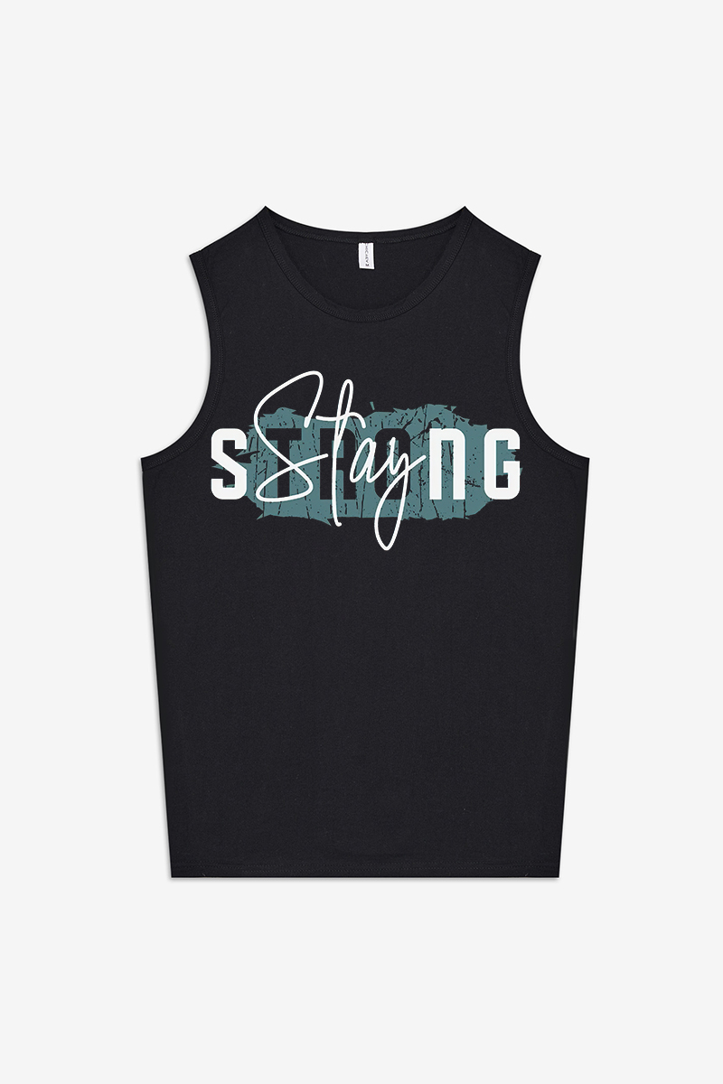 Stay Strong Printed Women's Vest-traneing
