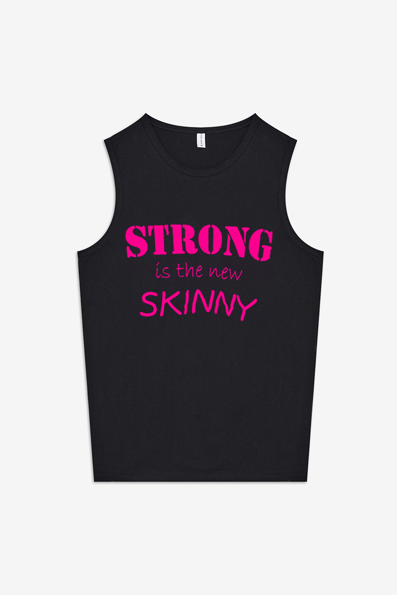 Strong Is The New Skinny Printed Women's Vest-traneing