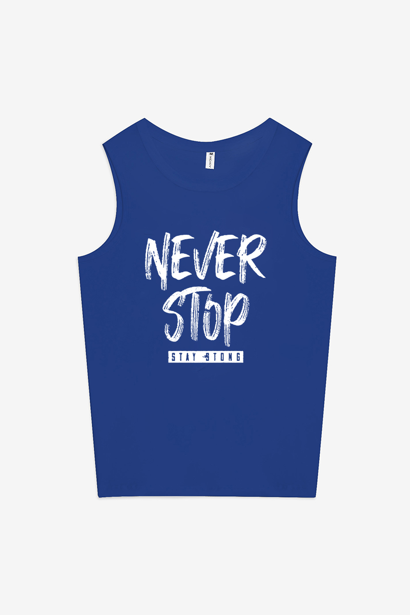 Never Stop Stay Strong Printed Women's Vest-traneing