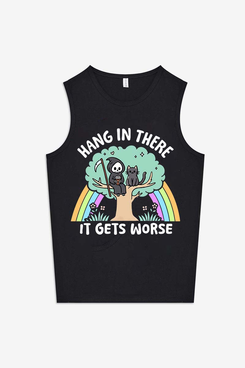 Hang In There It Gets Worse Printed Women's Vest-traneing