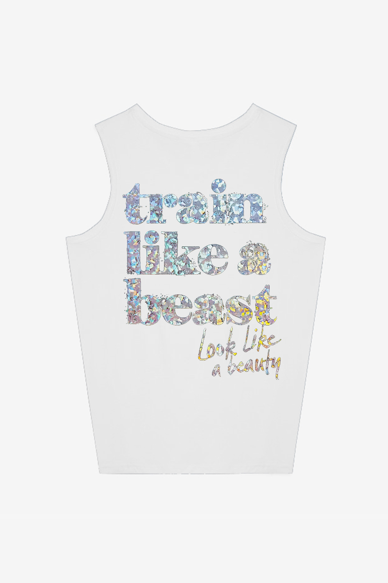 Train Like A Beast Look Like A Beauty Printed Women's Vest Image - 5
