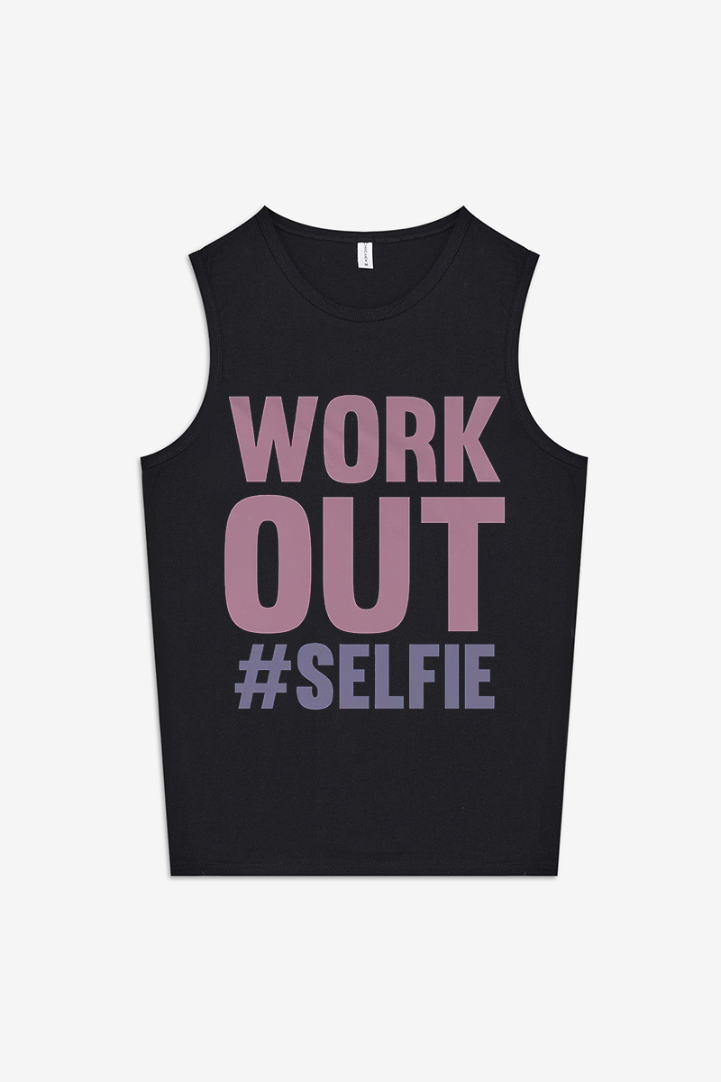 Work Out # Selfie Printed Women's Vest-traneing