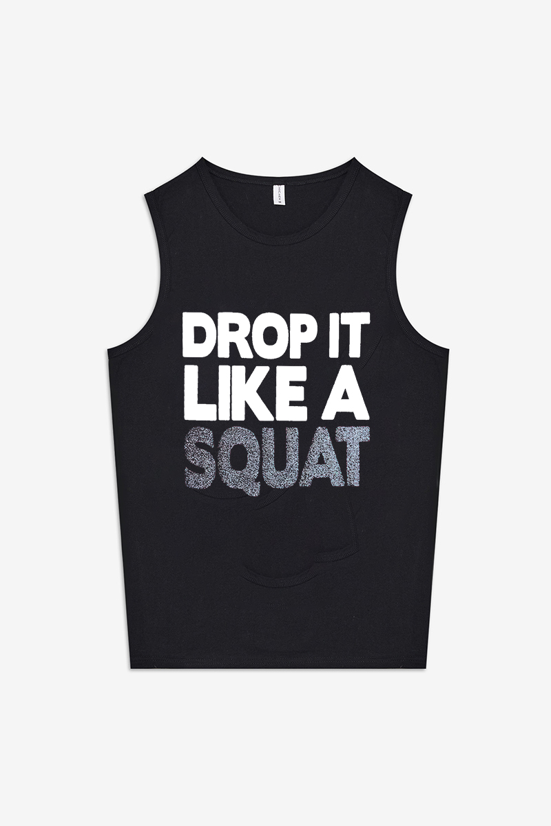 Drop It Like A Squat Printed Women's Vest-traneing