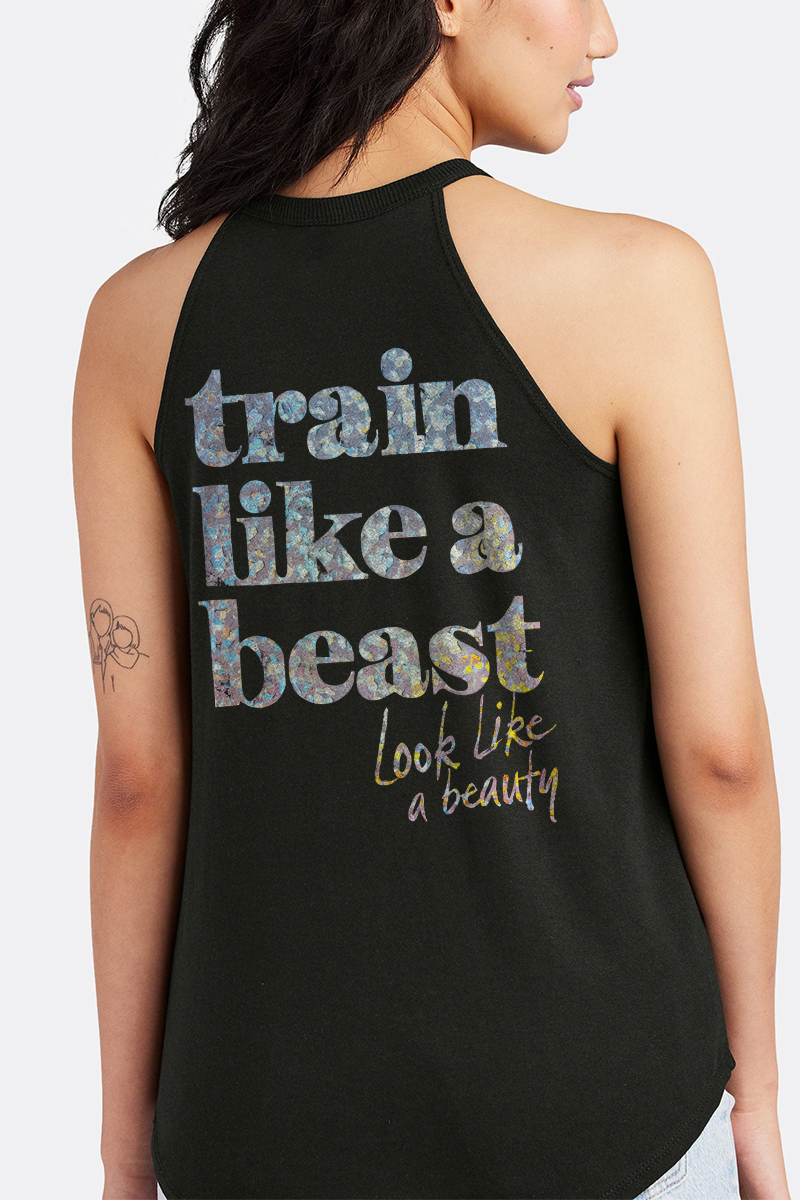 Train Like A Beast Printed Women's Vest Image - 1