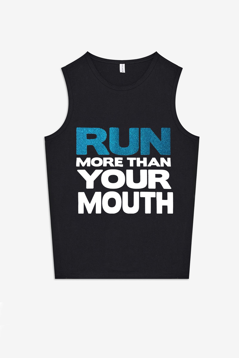 Run More Than Your Mouth Printed Women's Vest-traneing