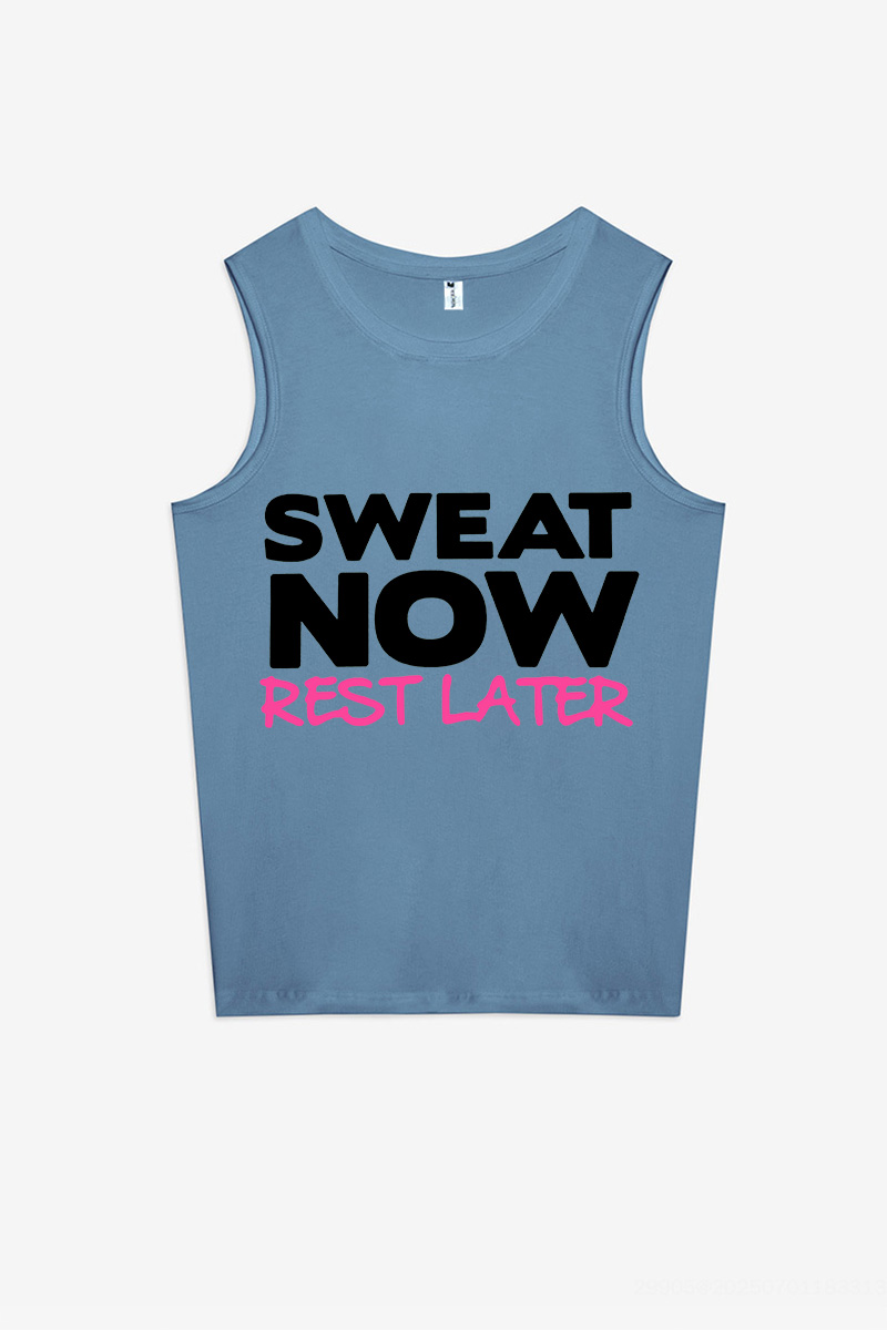 Sweat Now Rest Later Printed Women's Vest-traneing