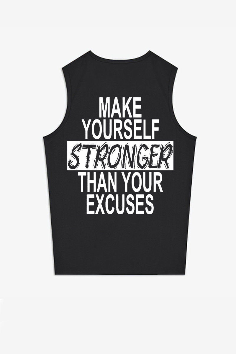 Make Yourself Stronger Than Your Excuses Printed Women's Vest-traneing