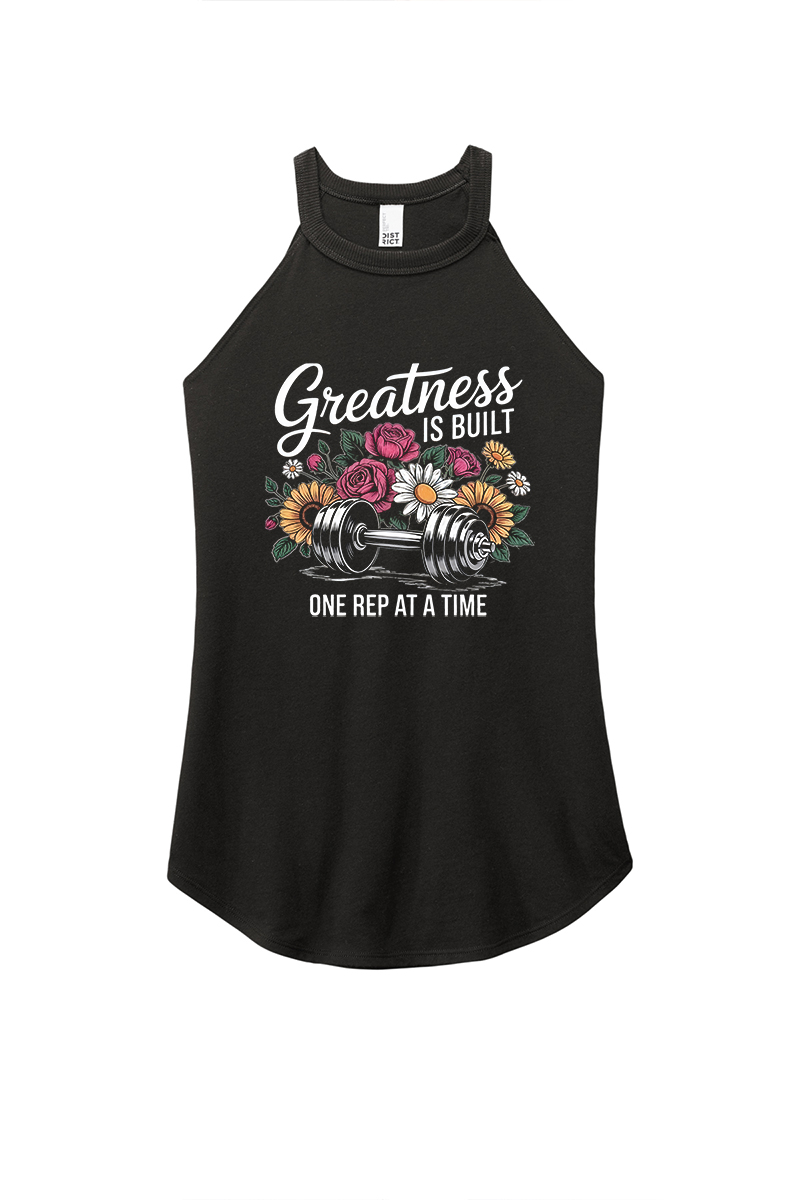Greatness Is Built One Rep At A Time Printed Women's Vest Image - 1