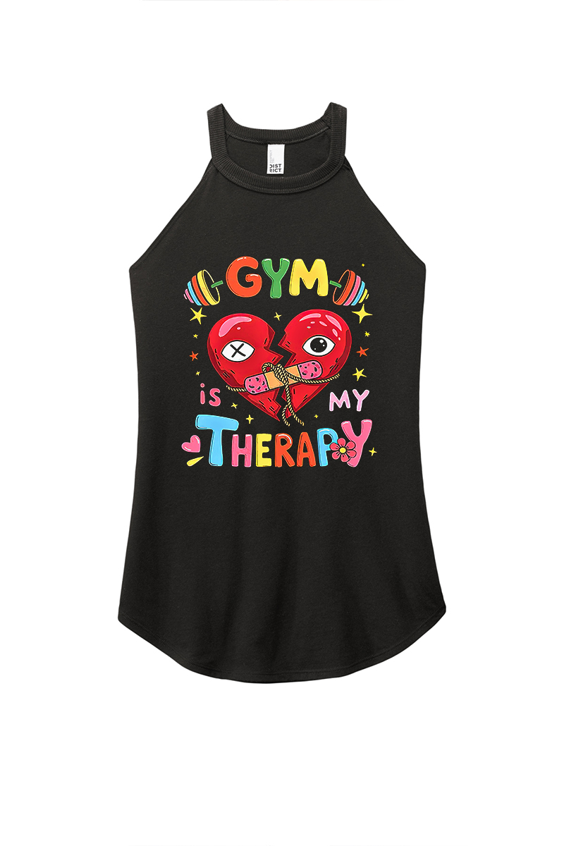Gym Is My Therapy Printed Women's Vest Image - 1