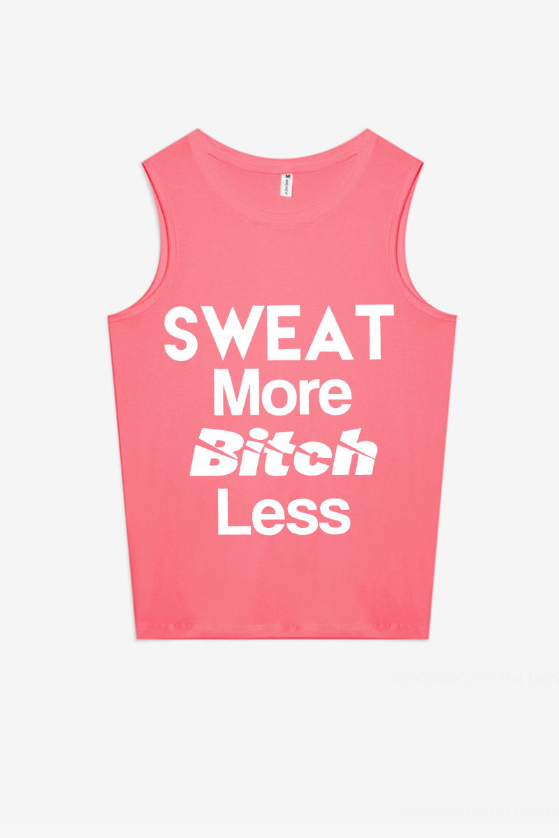 Sweat More Bitch Less Printed Women's Vest-traneing