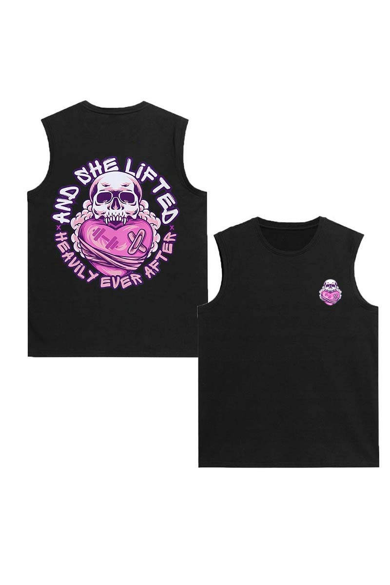 And She Lifted Heavily Ever After Printed Women's Vest-traneing