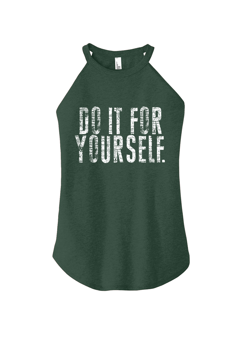 Do It For Yourself Printed Women's Yoga Tank Tops Image - 2