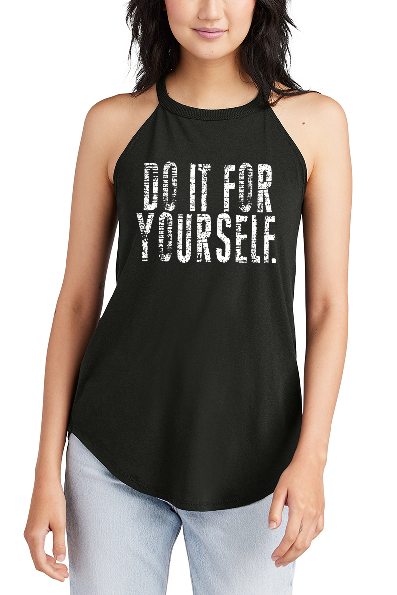 Do It For Yourself Printed Women's Yoga Tank Tops Image - 3