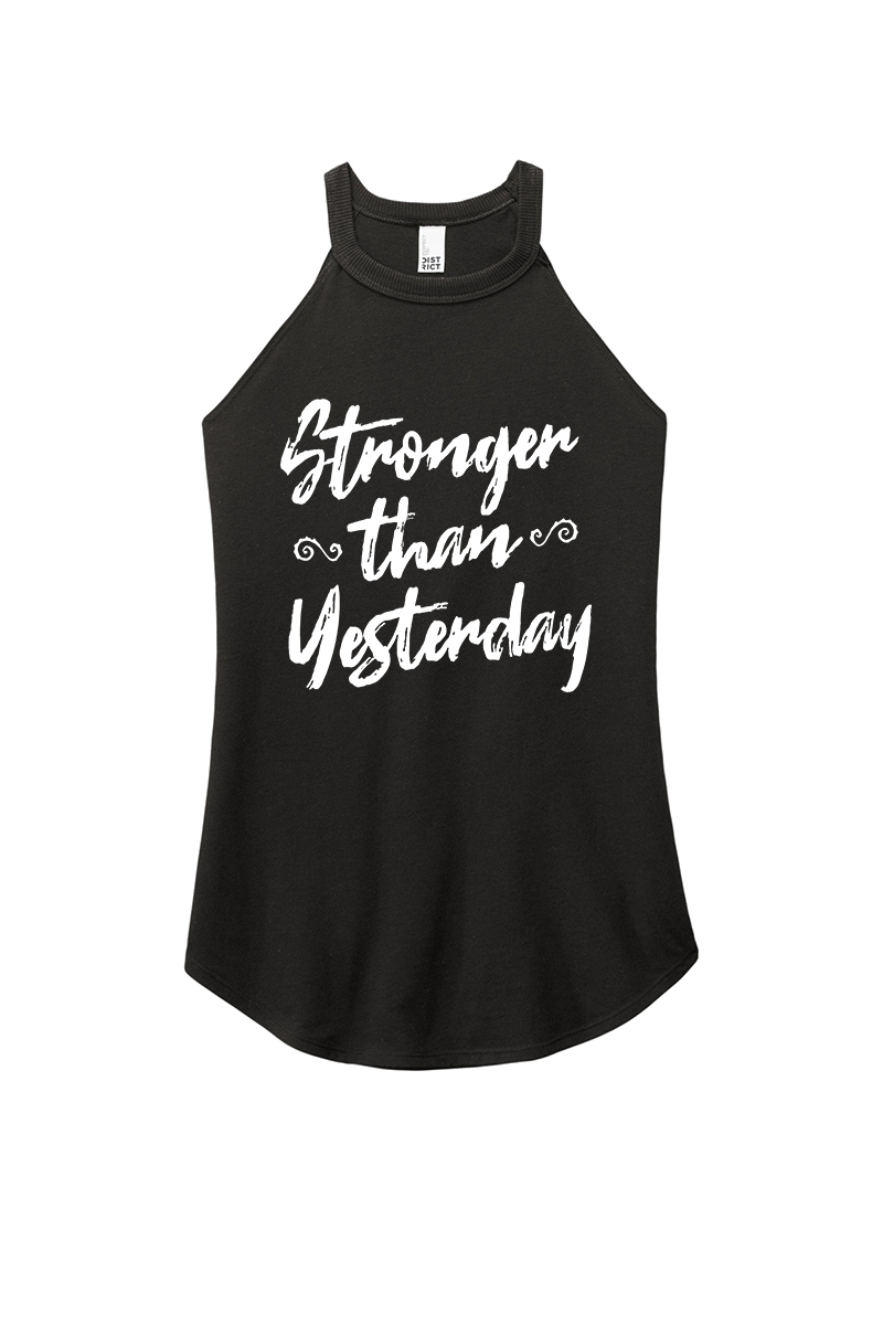 Stronger Than Yesterday Printed Women's Yoga Tank Tops Image - 2