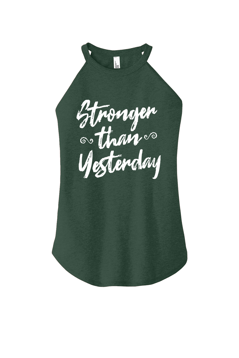 Stronger Than Yesterday Printed Women's Yoga Tank Tops Image - 4