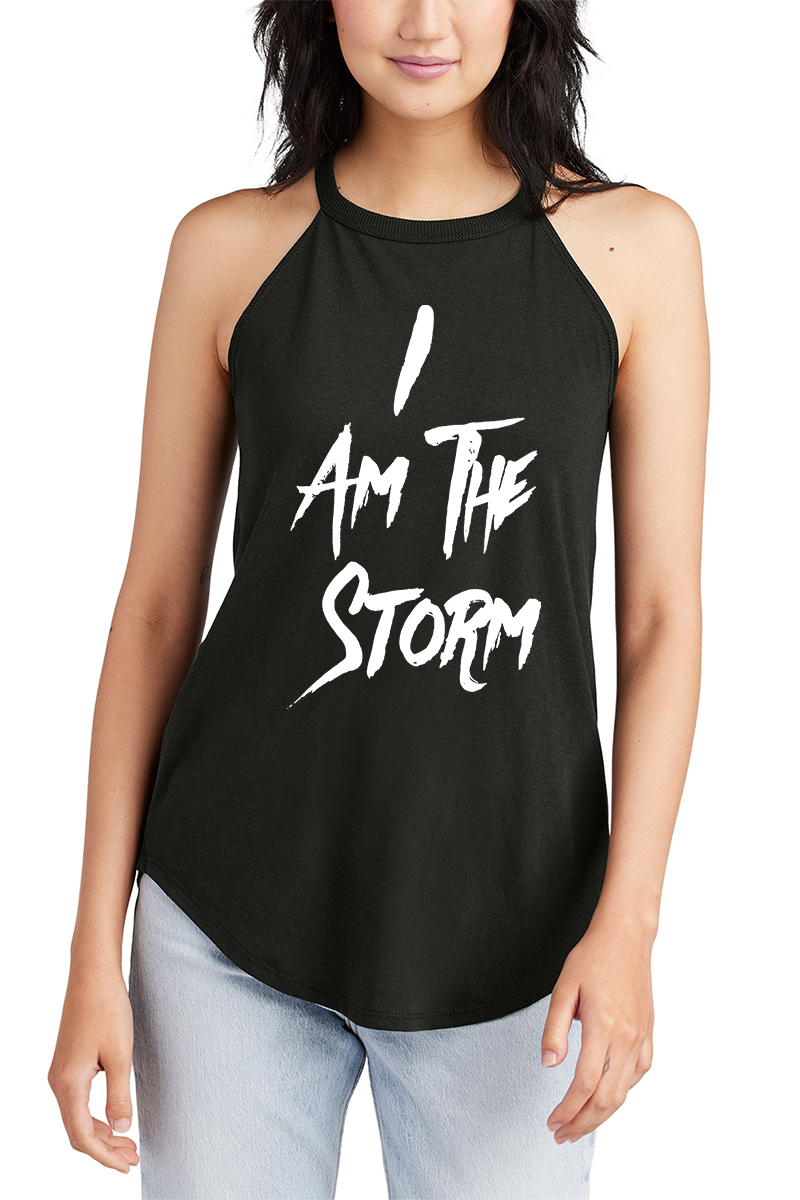 I Am The Storm Printed Women's Yoga Tank Tops Image - 2