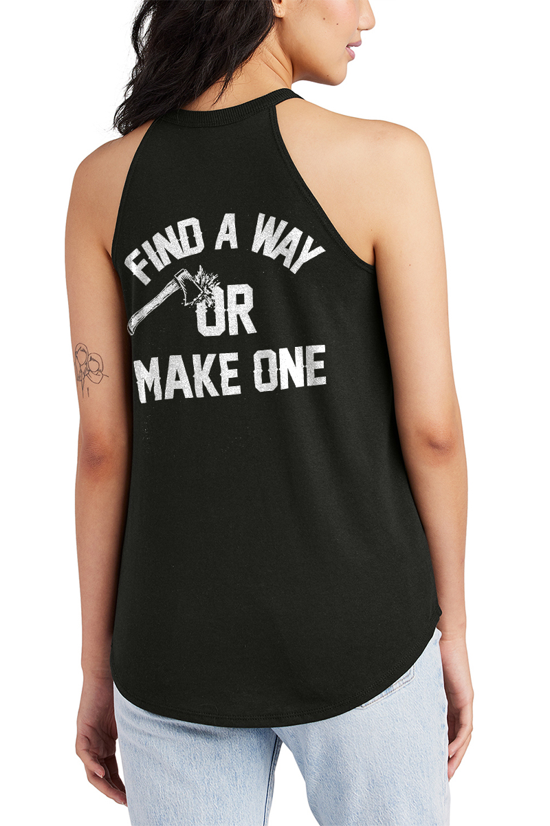 Find A Way Or Make One Printed Women's Yoga Tank Tops-traneing