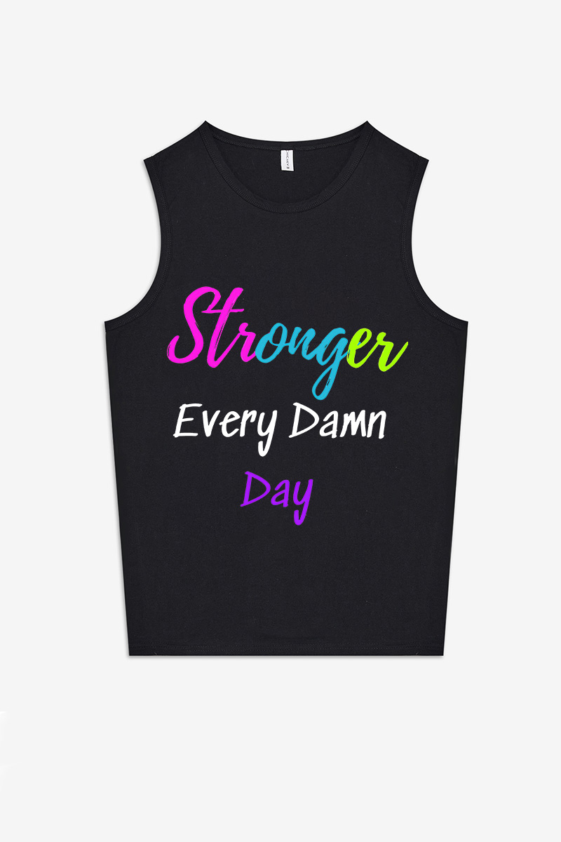 Stronger Every Damn Day Printed Women's Vest-traneing