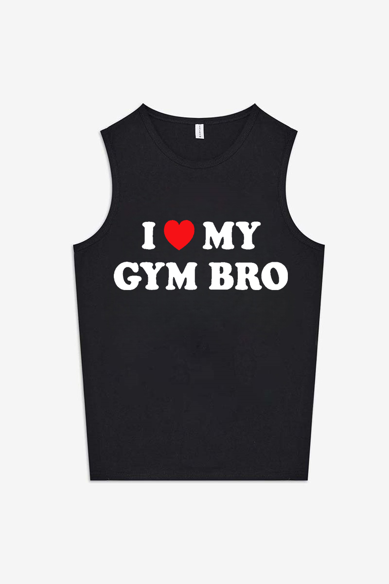 I Love My Gym Bro Printed Women's Vest-traneing