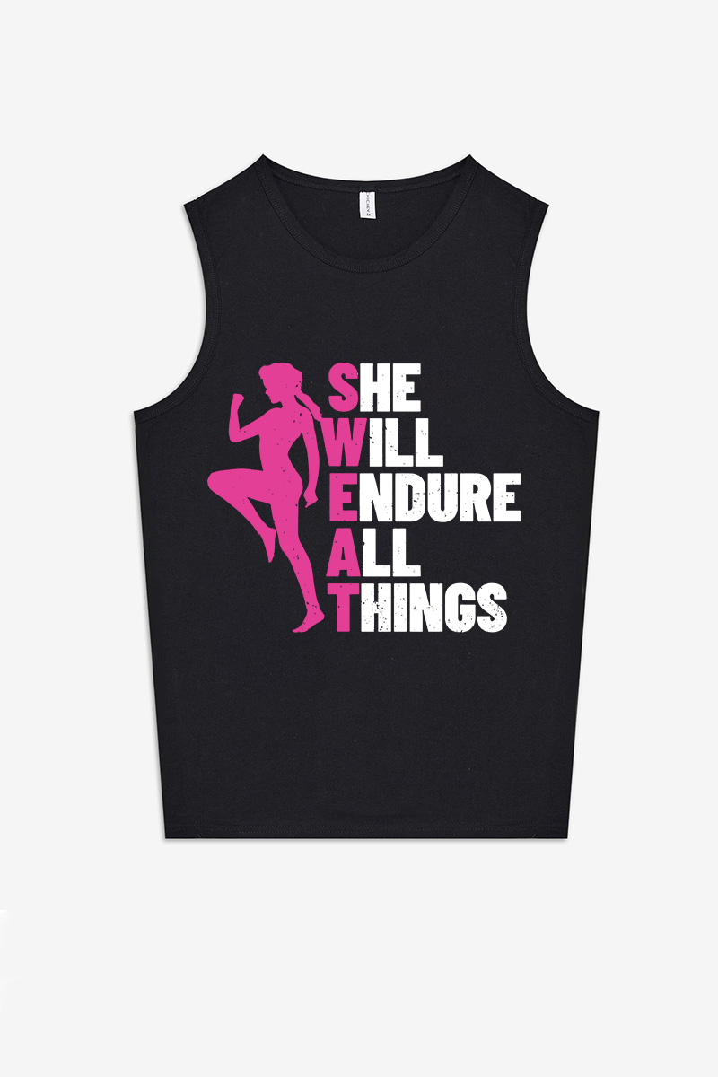 She Will Endure All Things Printed Women's Vest-traneing