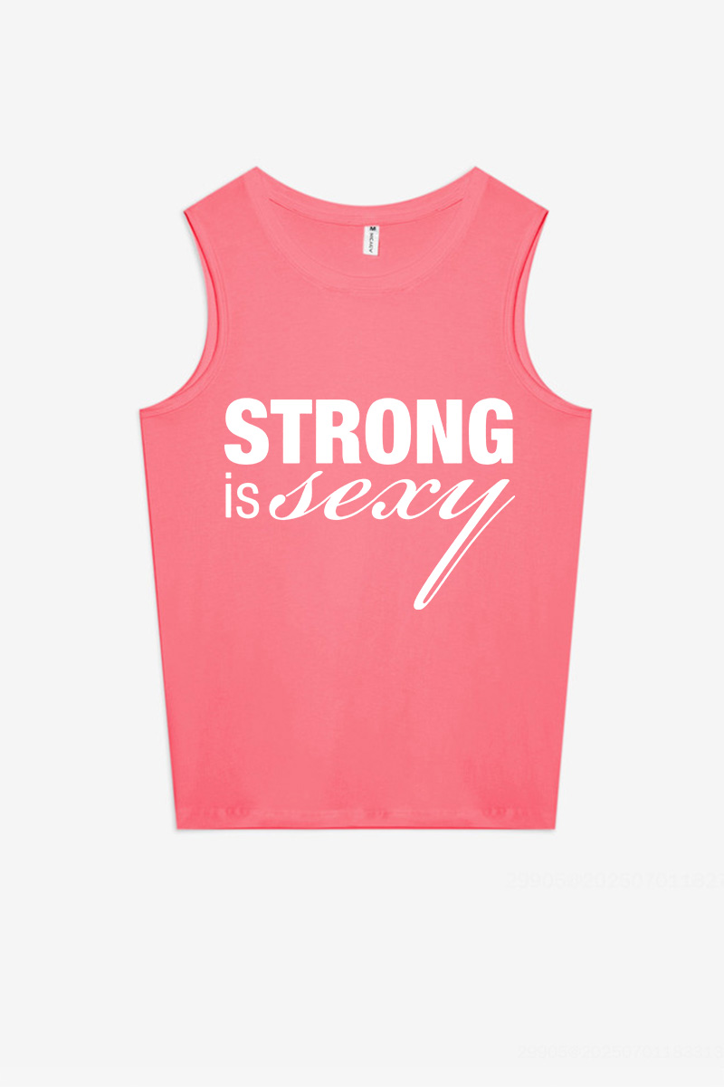 Strong Is Sexy Printed Women's Vest-traneing