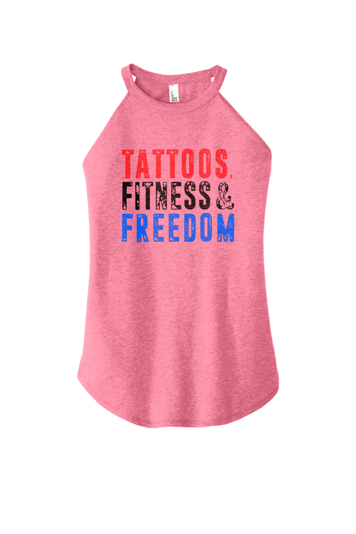 Tattoos. Fitness & Freedom Printed Women's Yoga Tank Tops-traneing