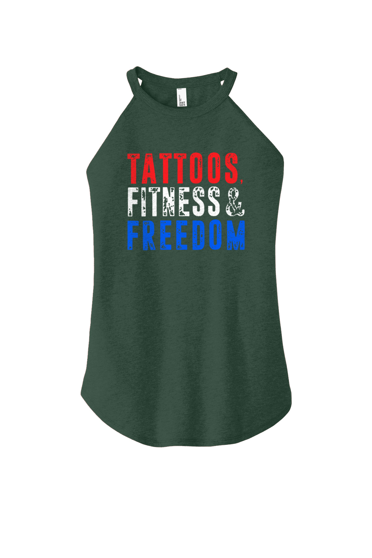Tattoos. Fitness & Freedom Printed Women's Yoga Tank Tops-traneing