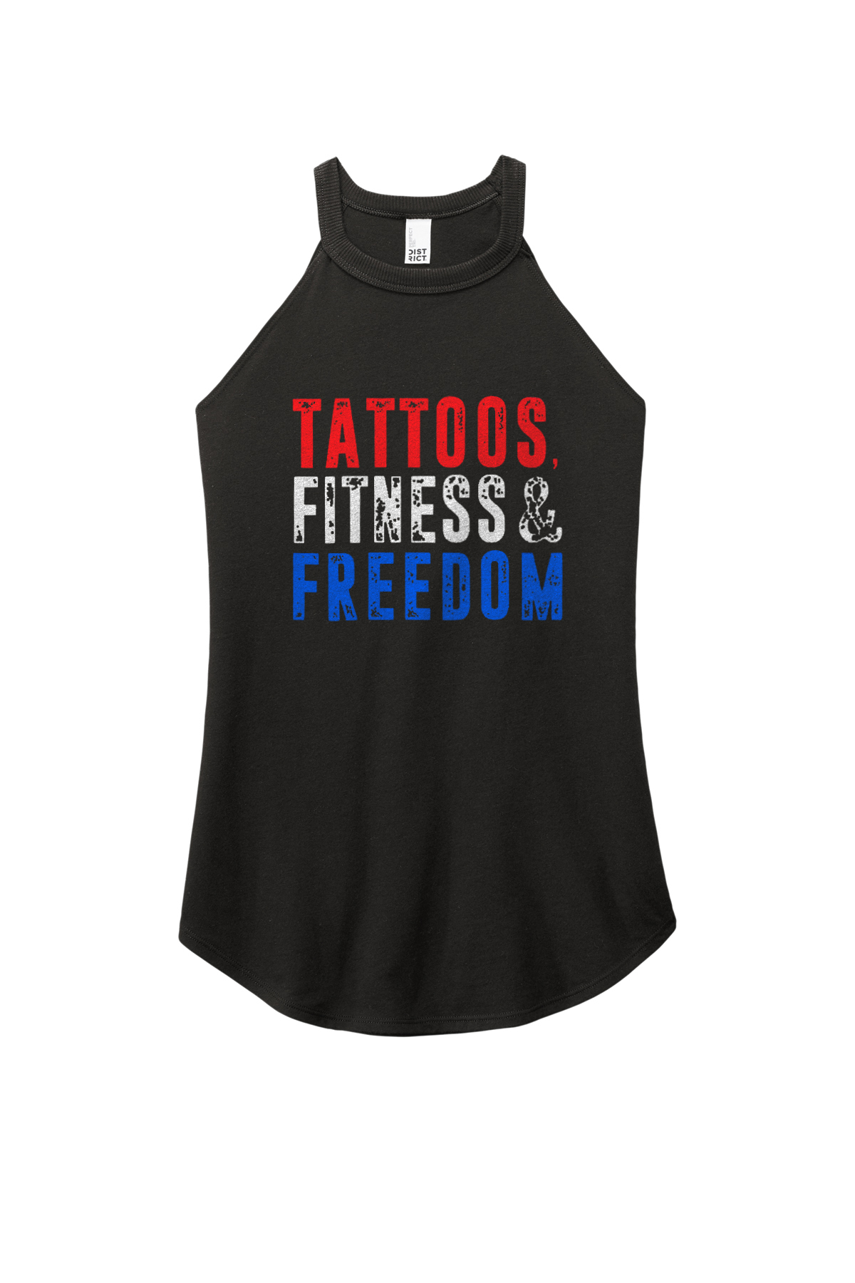 Tattoos. Fitness & Freedom Printed Women's Yoga Tank Tops-traneing