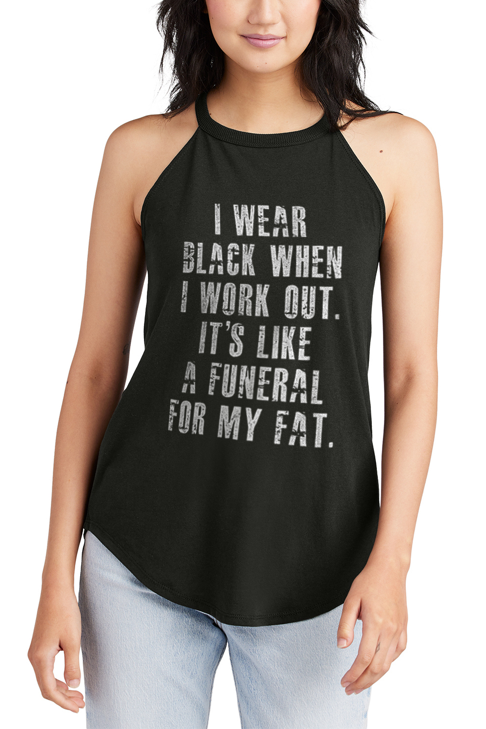 I Wear Black When I Work Out Printed Women's Yoga Tank Tops-traneing