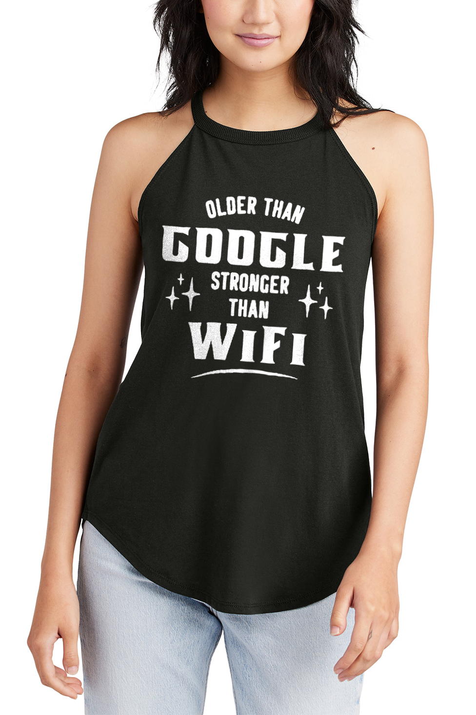 Older Than Google Stronger Than Wifi Printed Women's Yoga Tank Tops Image - 4