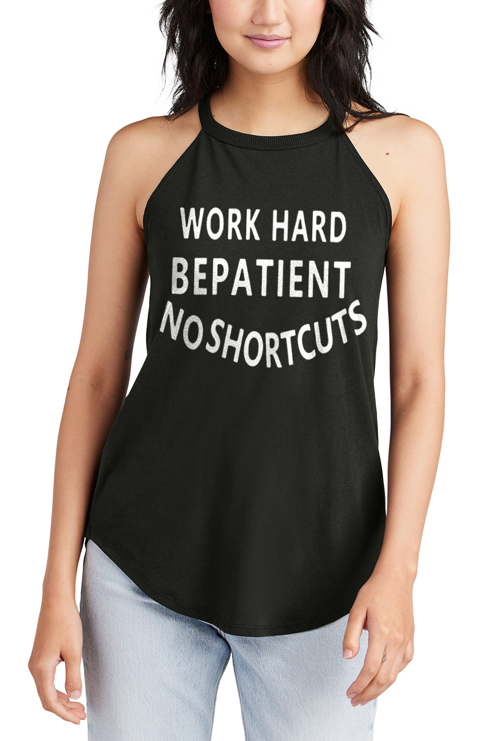 Work Hard Be Patient No Shortcuts Printed Women's Yoga Tank Tops-traneing