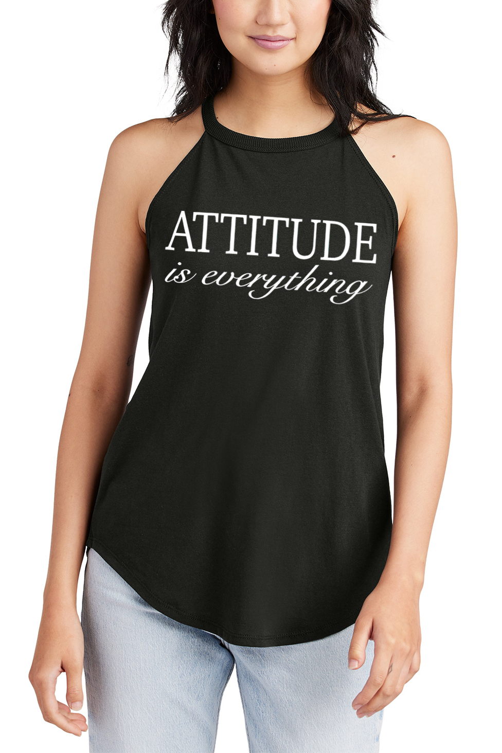 Attitude Is Everything Printed Women's Yoga Tank Tops-traneing